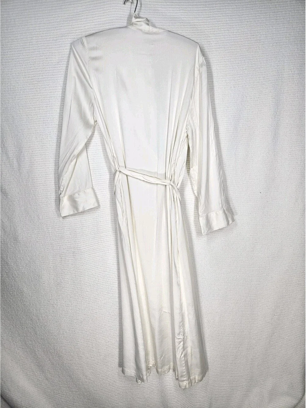 Ivory Satin Robe 93% Silk Brooks Brothers S Dressing Gown wSash Bridal Wedding